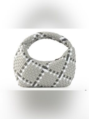 HAUTE SHORE Woven Hobo in Light Gray and White small size. Great deal!!